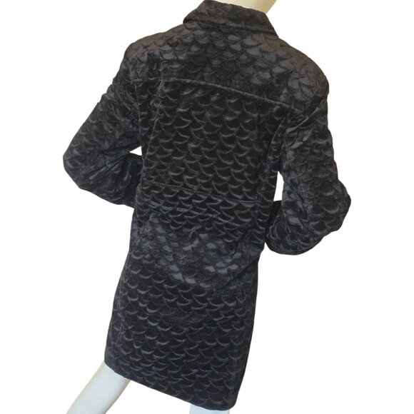 Vintage Y2K MIX IT Long Black Coat sz XL - Picture 6 of 9